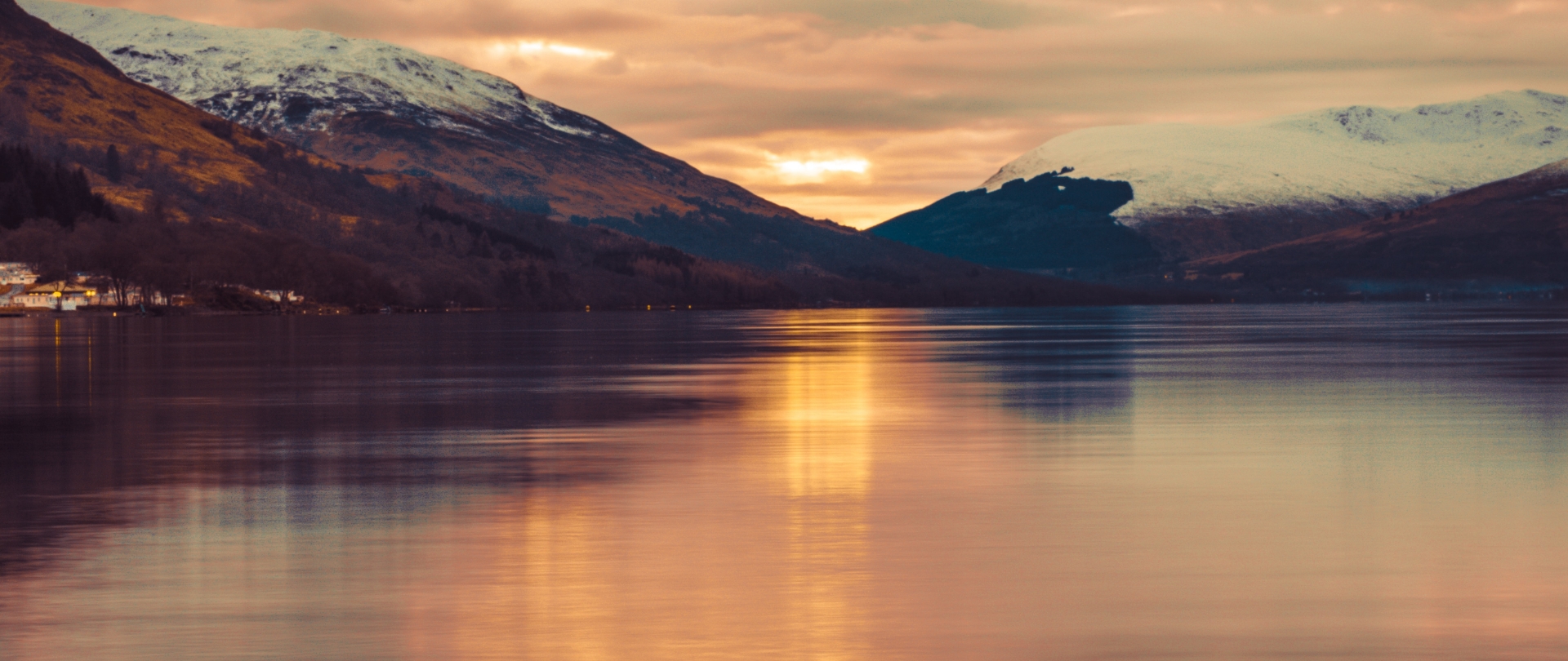 Sun setting over the loch